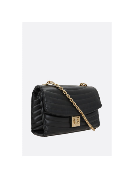 Quilted Leather Medium Shoulder Bag-FERRAGAMO-JOHN JULIA