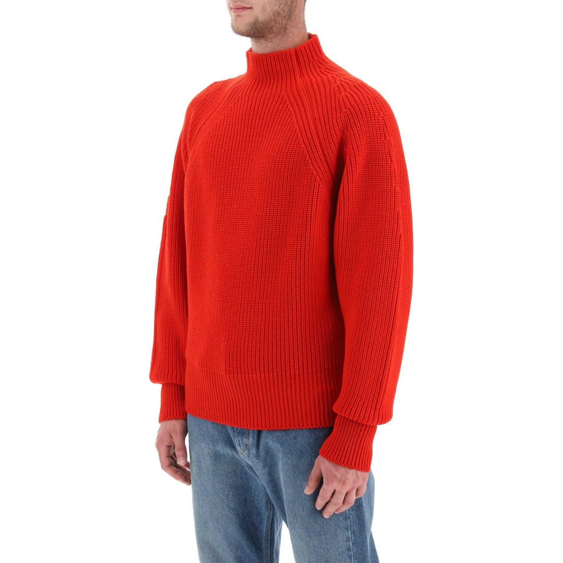 Red Wool Ribbed High-Neck Sweater FERRAGAMO JOHN JULIA.