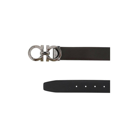 Reversible Faceted Gancini Buckle Belt.