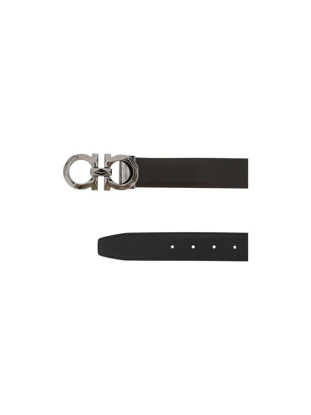 Reversible Faceted Gancini Buckle Belt.