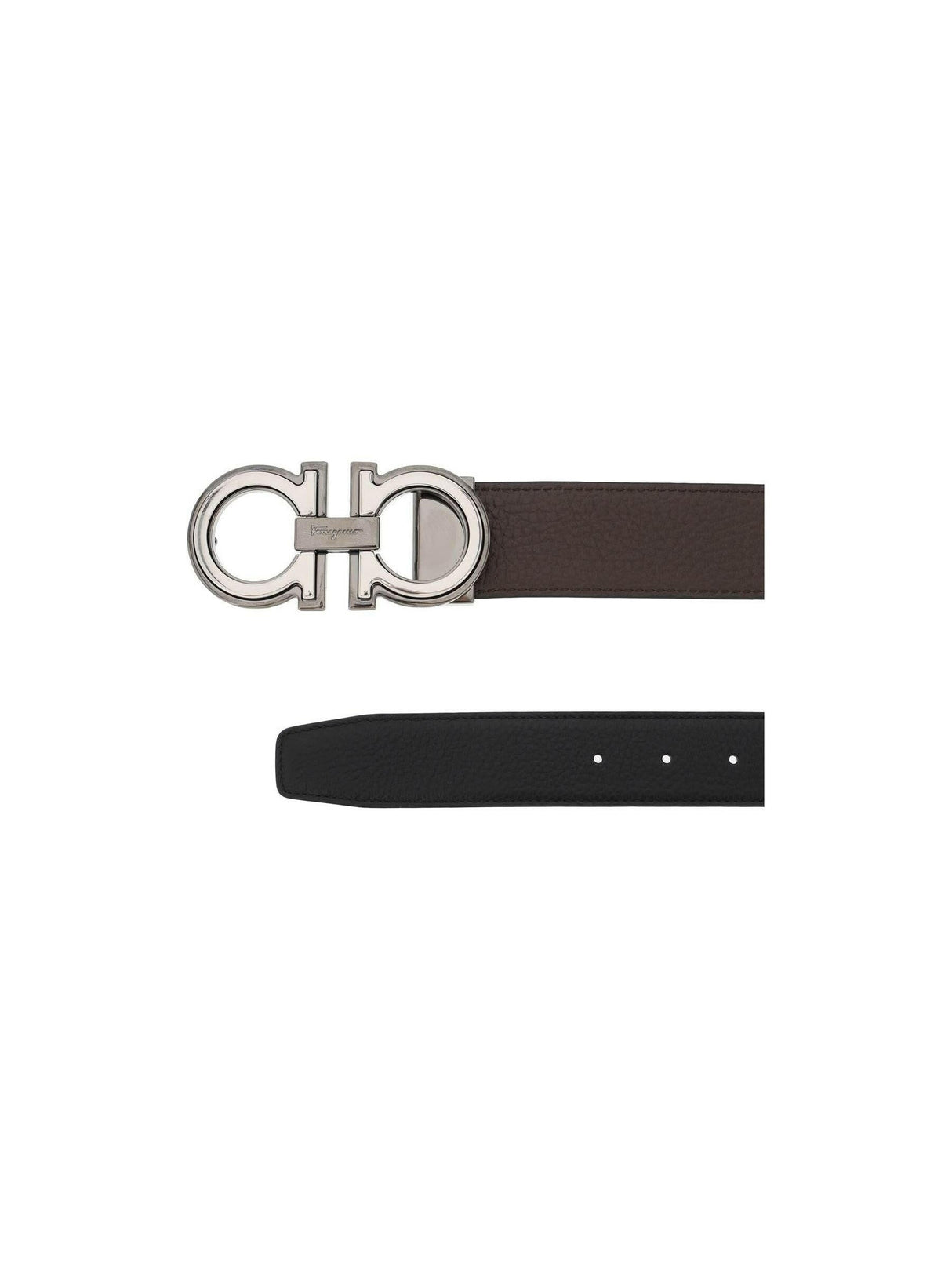 Reversible Leather Gancini Buckle Belt.