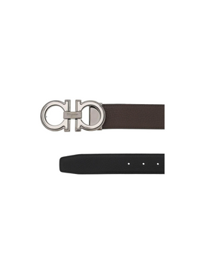 Reversible Leather Gancini Buckle Belt.