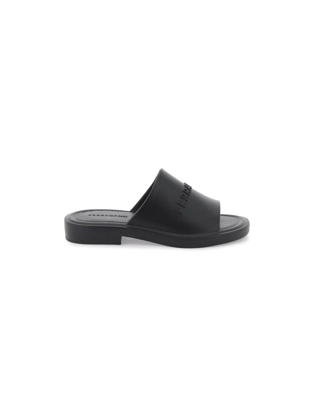 Black Rubber Sandals FERRAGAMO JOHN JULIA.