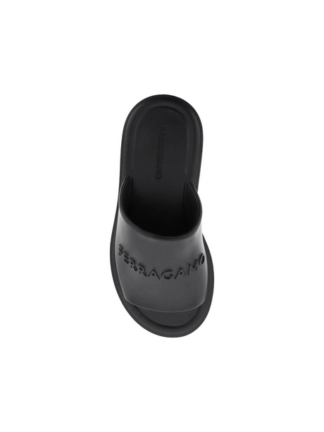 Black Rubber Sandals FERRAGAMO JOHN JULIA.