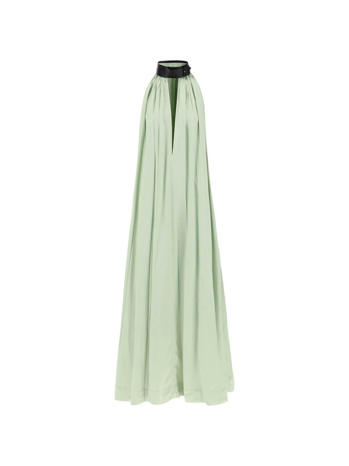 Sage Green Pleated Contrast Collar Maxi FERRAGAMO JOHN JULIA.