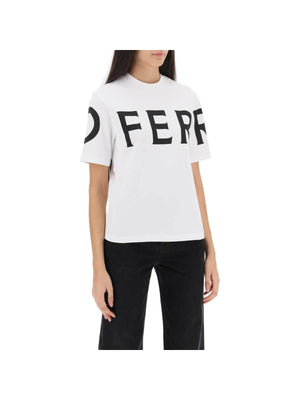 Short Sleeve T-Shirt With Oversized Logo FERRAGAMO JOHN JULIA.