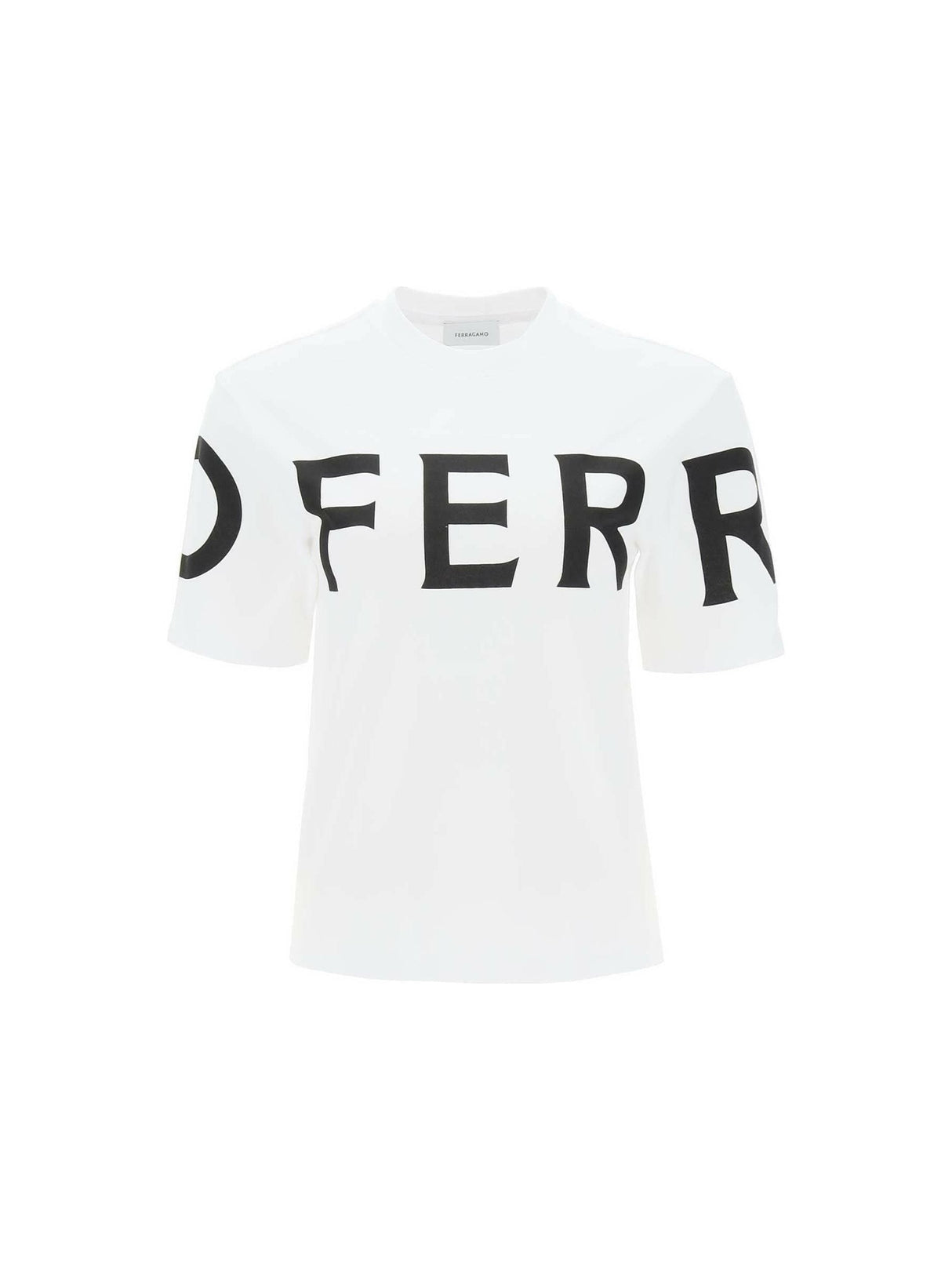 Short Sleeve T-Shirt With Oversized Logo FERRAGAMO JOHN JULIA.