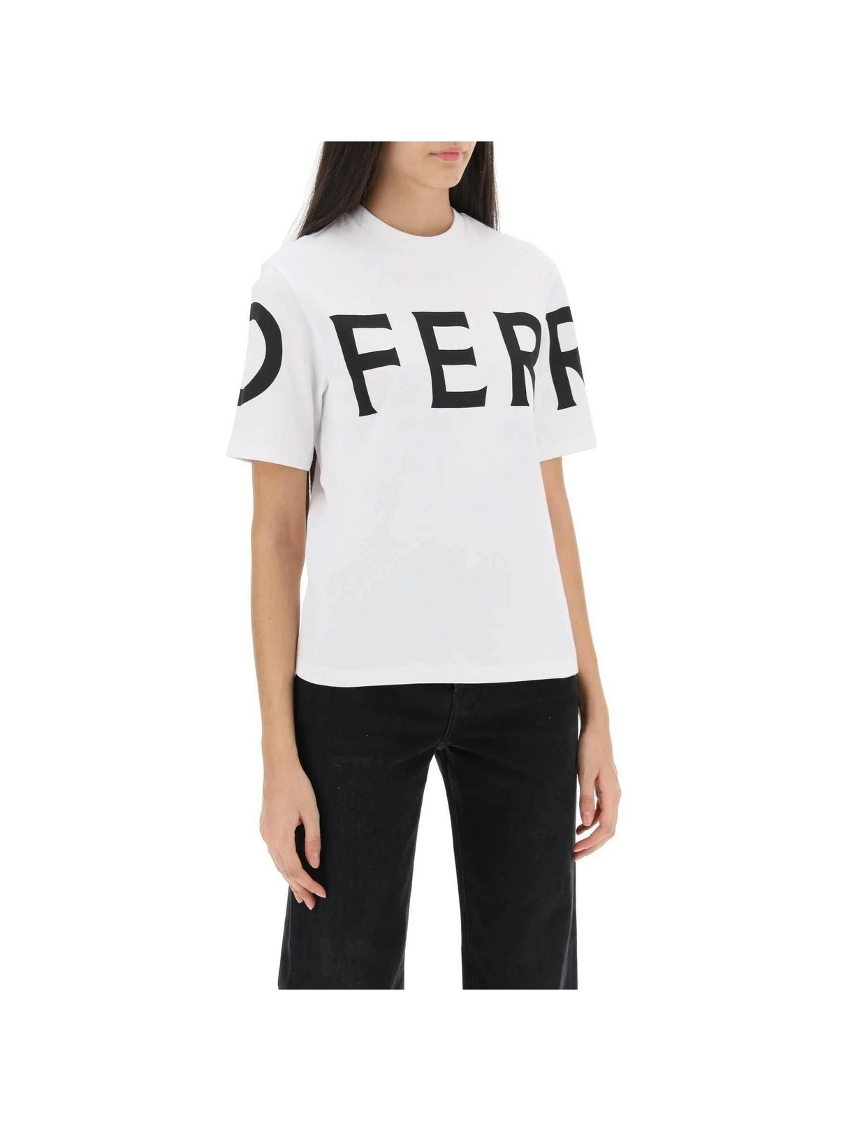 Short Sleeve T-Shirt With Oversized Logo FERRAGAMO JOHN JULIA.