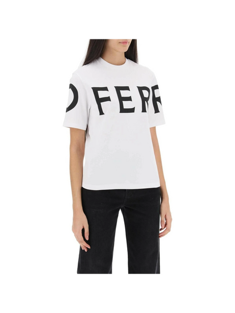 Short Sleeve T-Shirt With Oversized Logo FERRAGAMO JOHN JULIA.