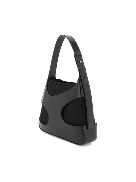 Shoulder Black Shoulder Bag with Cut-Out Detailing FERRAGAMO JOHN JULIA.