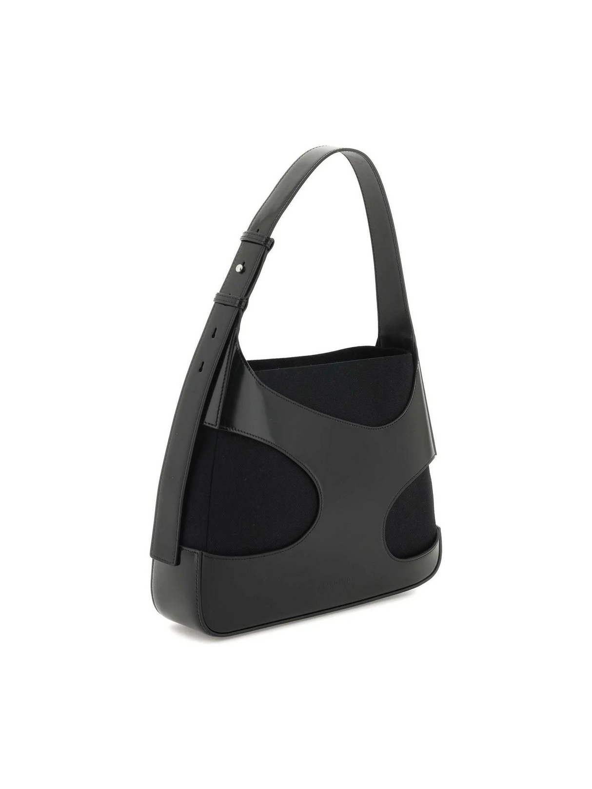 Shoulder Black Shoulder Bag with Cut-Out Detailing FERRAGAMO JOHN JULIA.