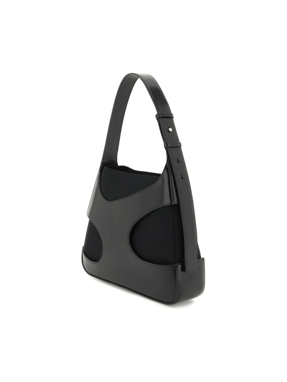 Shoulder Black Shoulder Bag with Cut-Out Detailing FERRAGAMO JOHN JULIA.