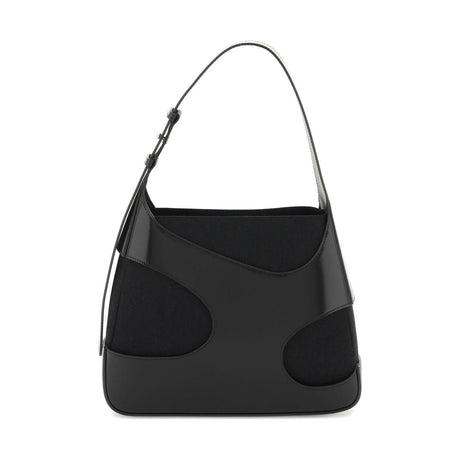 Shoulder Black Shoulder Bag with Cut-Out Detailing FERRAGAMO JOHN JULIA.