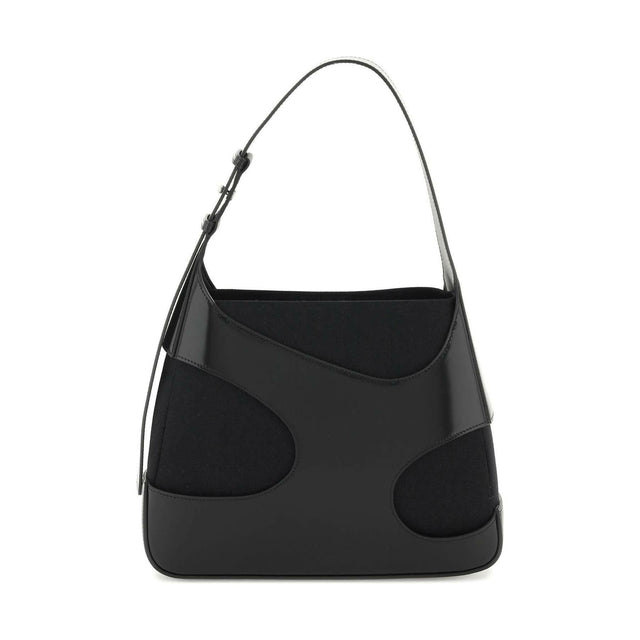 Shoulder Black Shoulder Bag with Cut-Out Detailing FERRAGAMO JOHN JULIA.