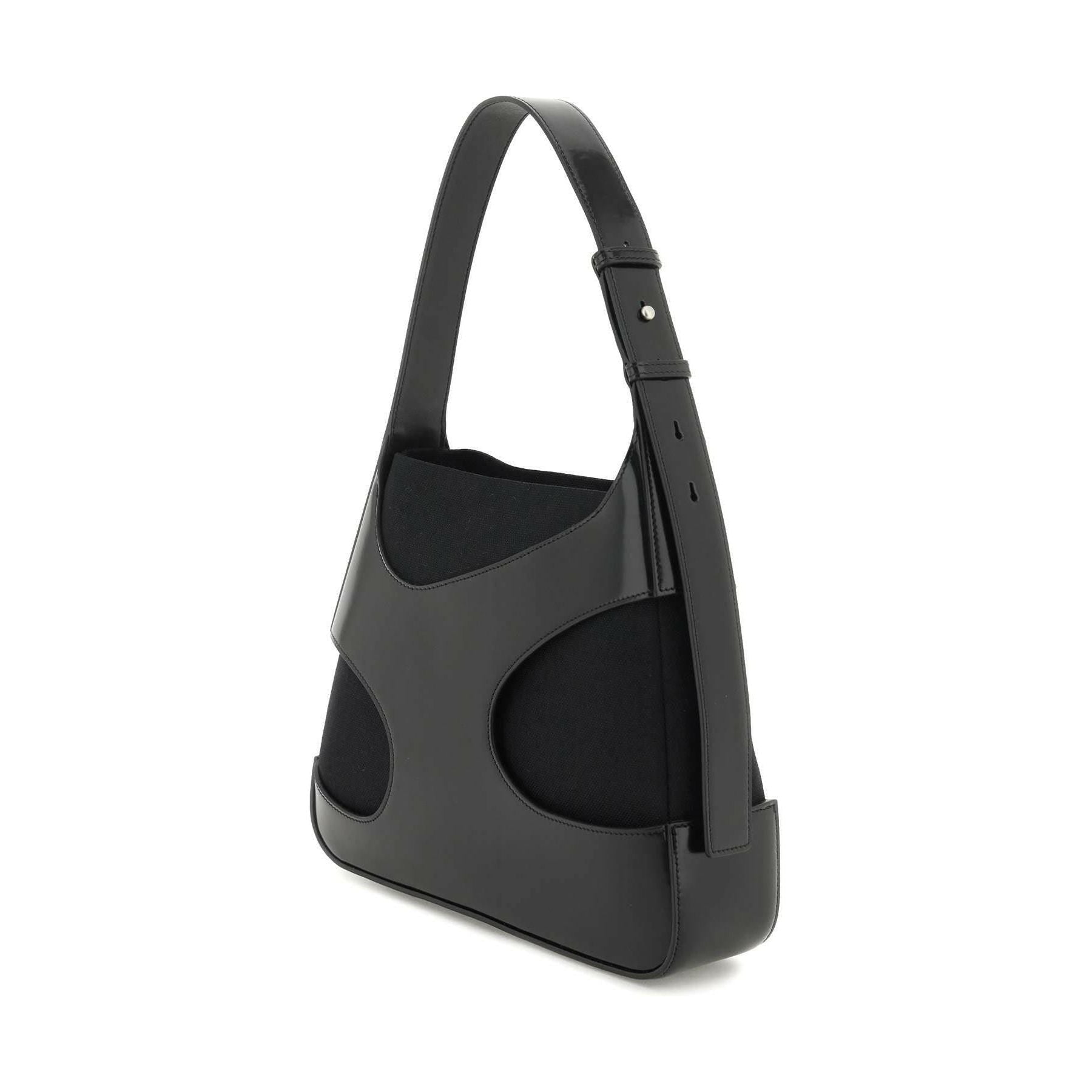 Shoulder Black Shoulder Bag with Cut-Out Detailing FERRAGAMO JOHN JULIA.