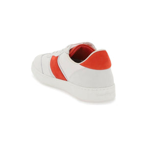 White and Red Signature Calfskin Sneakers FERRAGAMO JOHN JULIA.