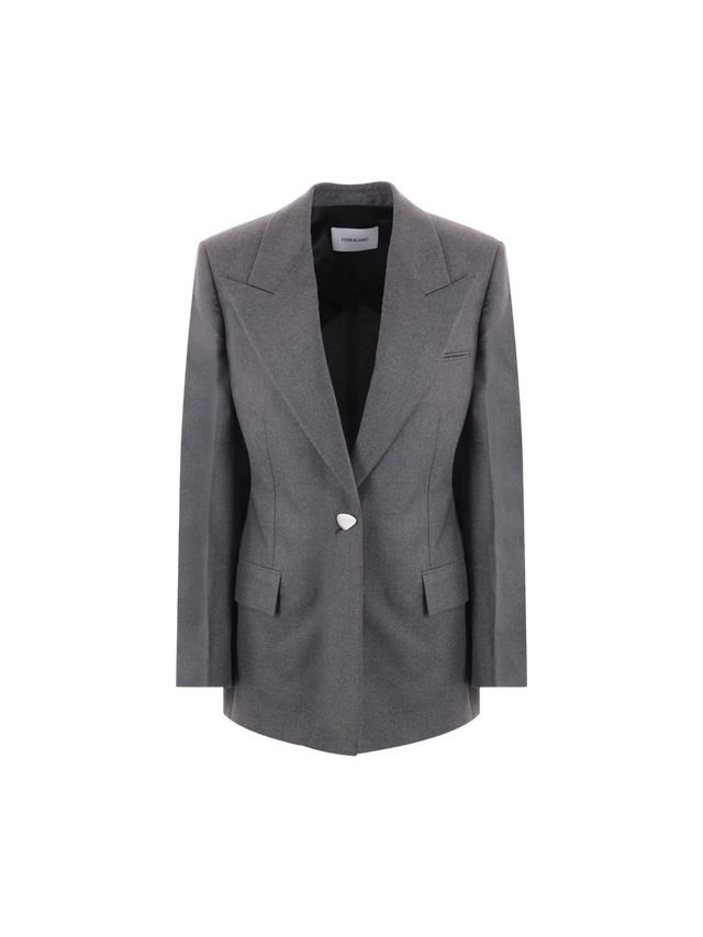 Single-breasted Wool Jacket-FERRAGAMO-JOHN JULIA