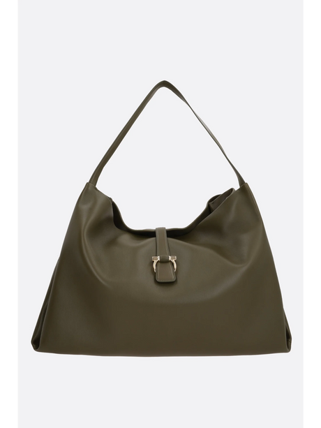 Smooth Hobo Leather Tote Bag-Ferragamo-JOHN JULIA