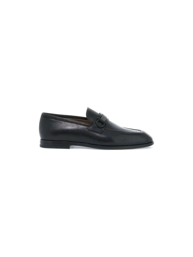 Smooth Leather Loafers With Gancini.