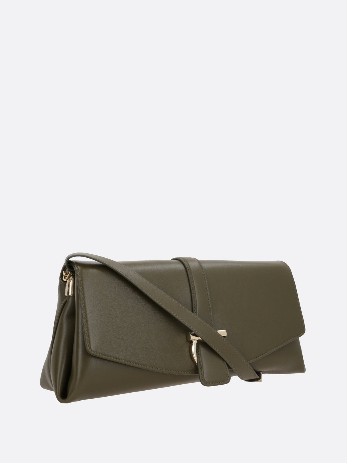 FERRAGAMO-Smooth Leather Medium Shoulder Bag-JOHN JULIA