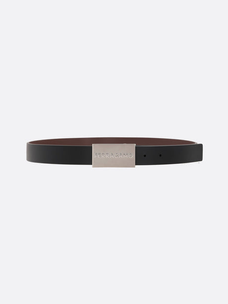 Smooth Leather Reversible Belt-FERRAGAMO-JOHN JULIA