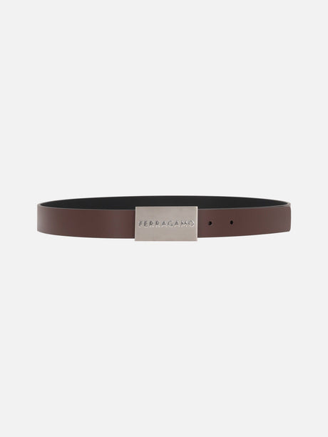 Smooth Leather Reversible Belt-FERRAGAMO-JOHN JULIA