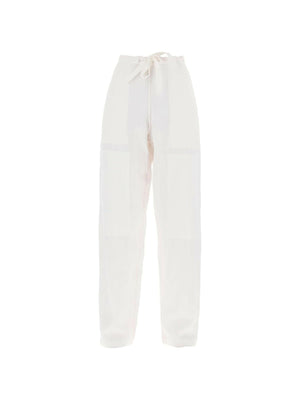 White Soft Linen-Blend Wide-Leg Pants FERRAGAMO JOHN JULIA.