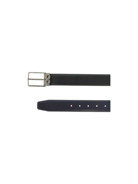 Square Buckle Reversible Leather Belt.