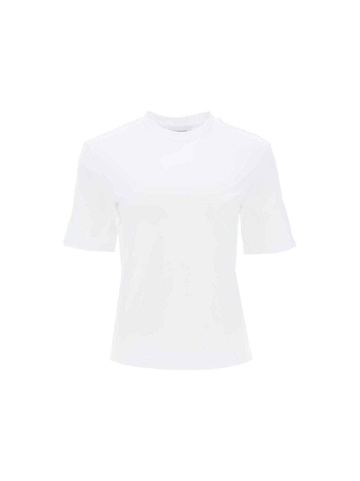 T-Shirt With Gancini Label FERRAGAMO JOHN JULIA.