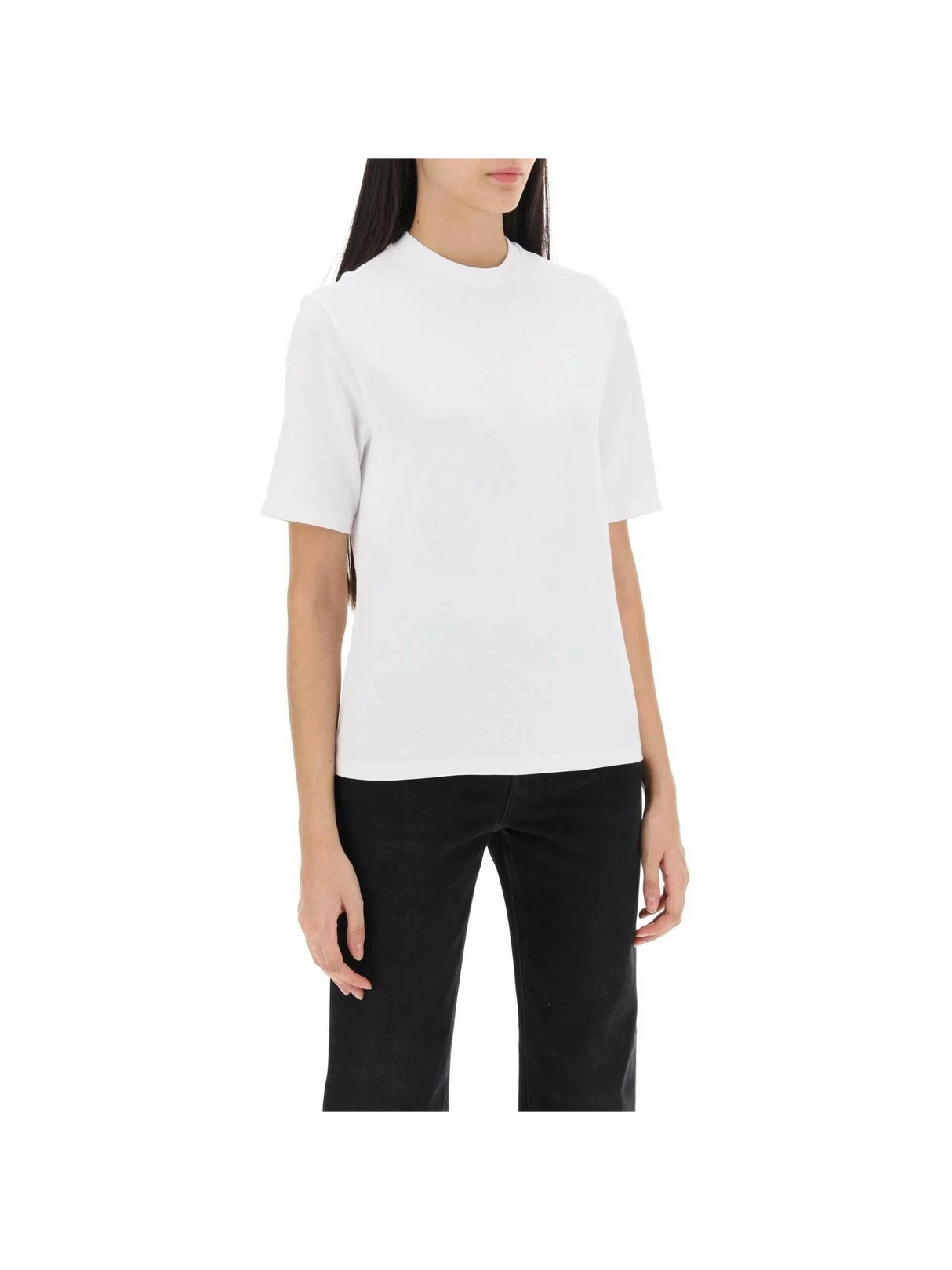 T-Shirt With Gancini Label FERRAGAMO JOHN JULIA.