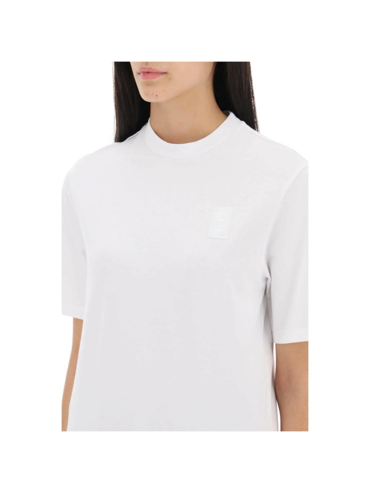 T-Shirt With Gancini Label FERRAGAMO JOHN JULIA.