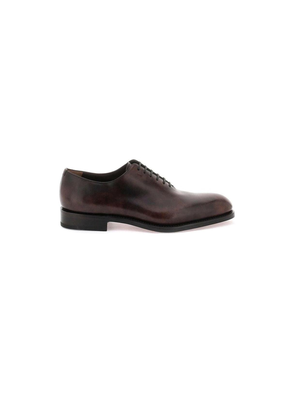 FERRAGAMO-Tramezza Plain Toe Leather Oxford-JOHN JULIA