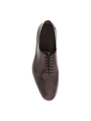 FERRAGAMO-Tramezza Plain Toe Leather Oxford-JOHN JULIA