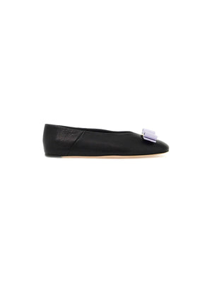 FERRAGAMO-Vanna Vara Bow Leather Ballerinas-JOHN JULIA