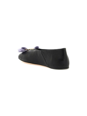 FERRAGAMO-Vanna Vara Bow Leather Ballerinas-JOHN JULIA