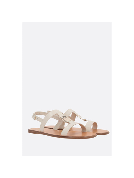 Vida Nappa Flat Sandals-FERRAGAMO-JOHN JULIA