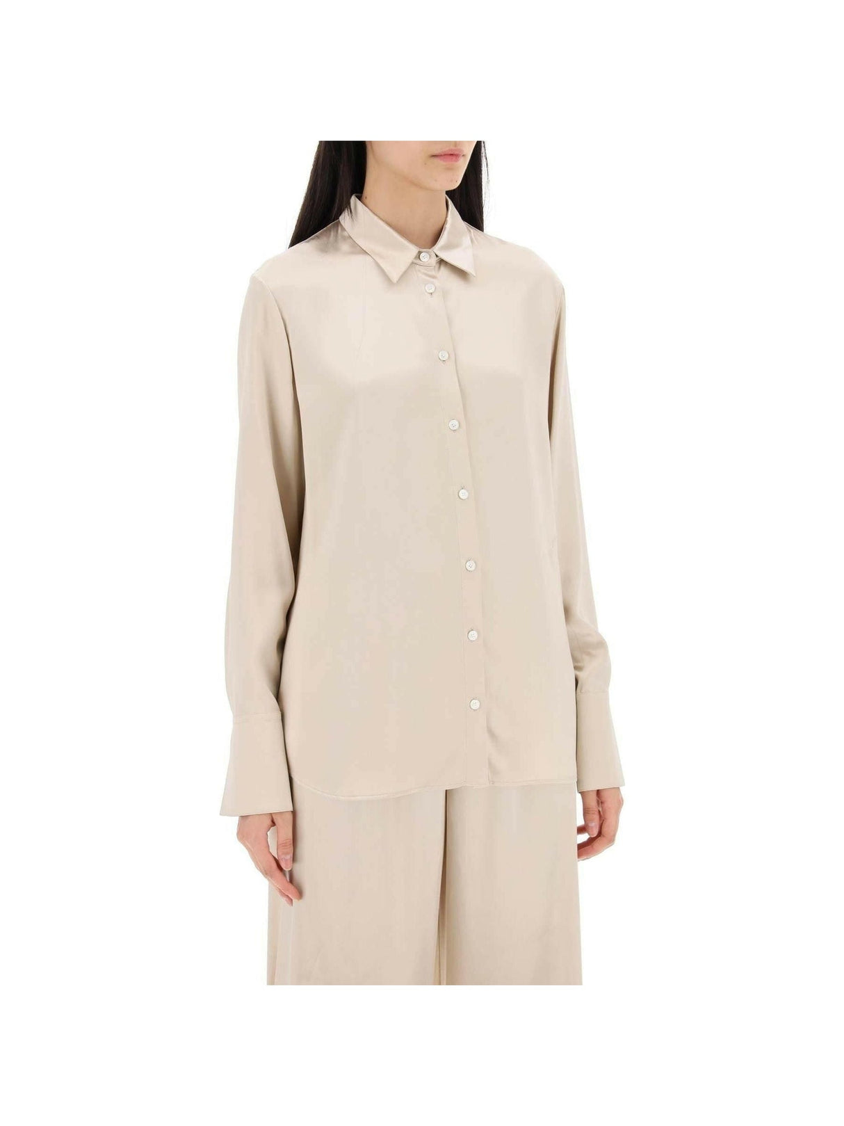 Beige Viscose Satin Shirt FERRAGAMO JOHN JULIA.