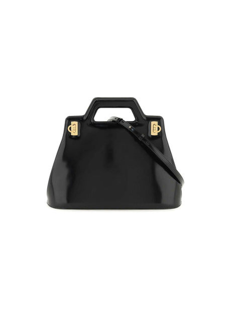 FERRAGAMO-'Wanda' Top Handle Calfskin Handbag-JOHN JULIA