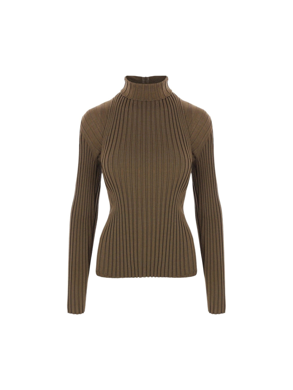 Wool Ribbed-knit Layered Turtleneck-FERRAGAMO-JOHN JULIA