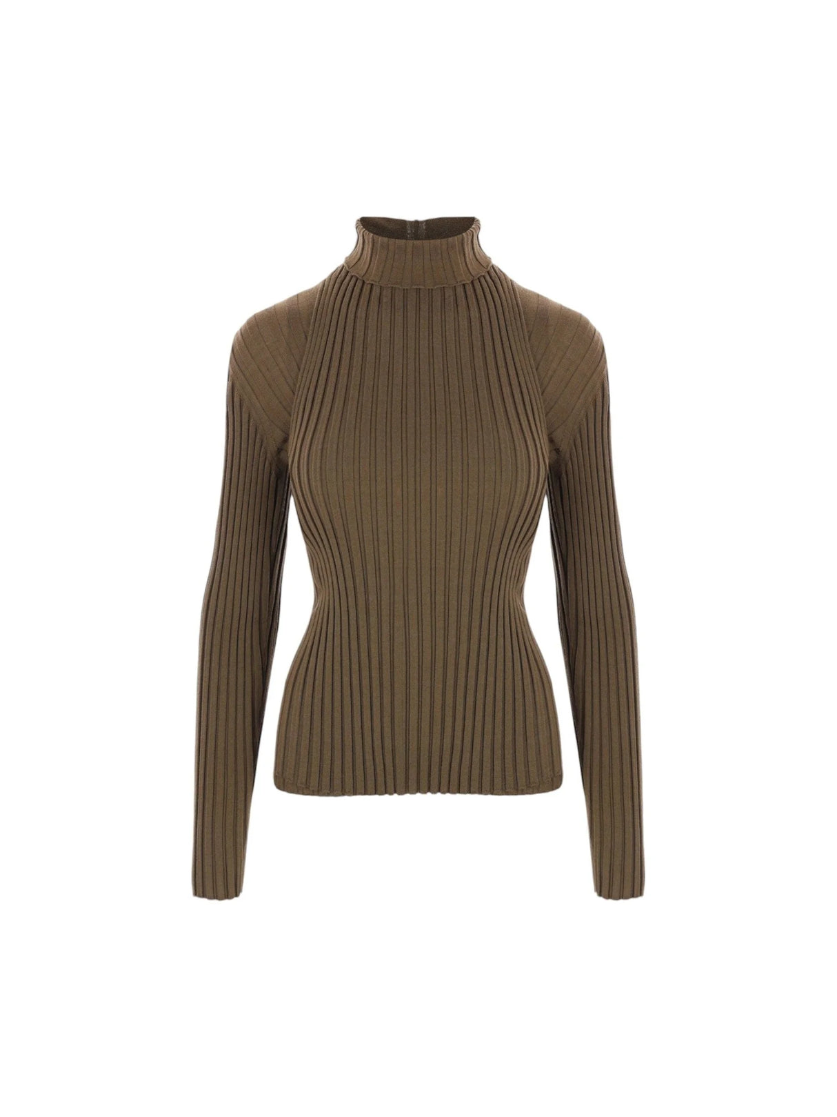 Wool Ribbed-knit Layered Turtleneck-FERRAGAMO-JOHN JULIA