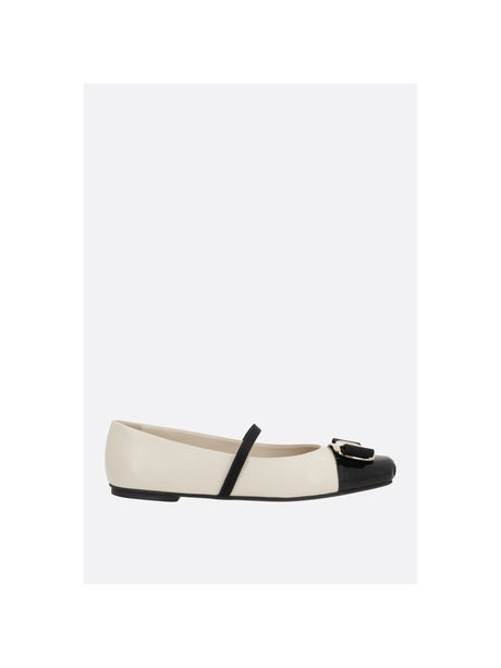 Zina Nappa And Patent Leather Ballerinas-FERRAGAMO-JOHN JULIA