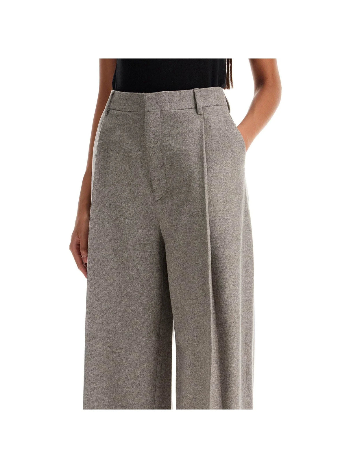 Wide Leg Flannel Trousers-Filippa K-JOHN JULIA