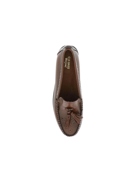 G.H. BASS-Brown Estelle Tassel Weejuns Leather Loafers-JOHN JULIA