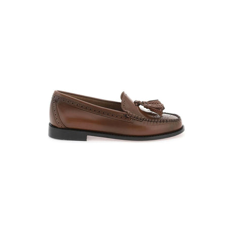 G.H. BASS-Brown Estelle Tassel Weejuns Leather Loafers-JOHN JULIA