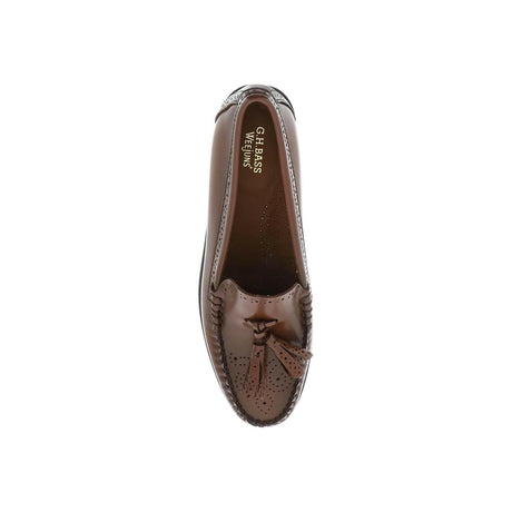 G.H. BASS-Brown Estelle Tassel Weejuns Leather Loafers-JOHN JULIA