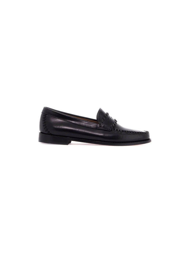 Whipstitch Leather Loafers-G.H. BASS-JOHN JULIA