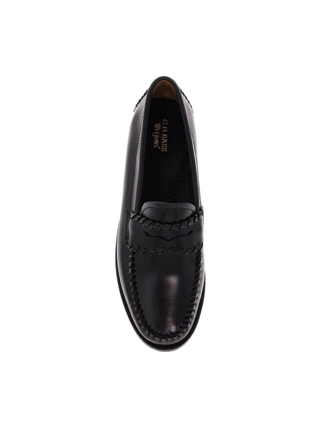 Whipstitch Leather Loafers-G.H. BASS-JOHN JULIA