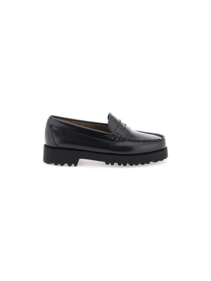 Black Polished Leather Weejuns 90S Moccasins G.H. BASS JOHN JULIA.