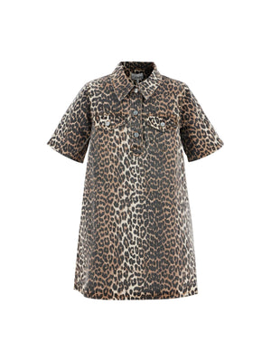 Animal Print Denim Mini Dress - 30 - Women > Clothing > Dresses > Mini