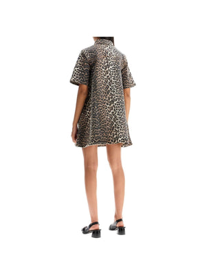 Animal Print Denim Mini Dress - Women > Clothing > Dresses > Mini